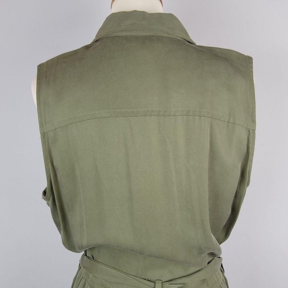 Maison Jules Plus Size Olive Green Utility-Pocket Shirt Dress Size XXL - Picture 6 of 12
